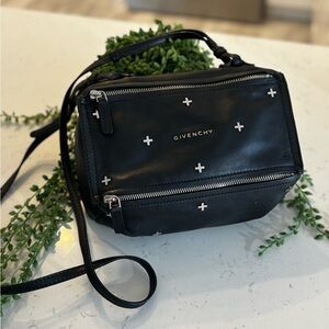 Givenchy Small Pandora Crossbody with Silver Cross Studs